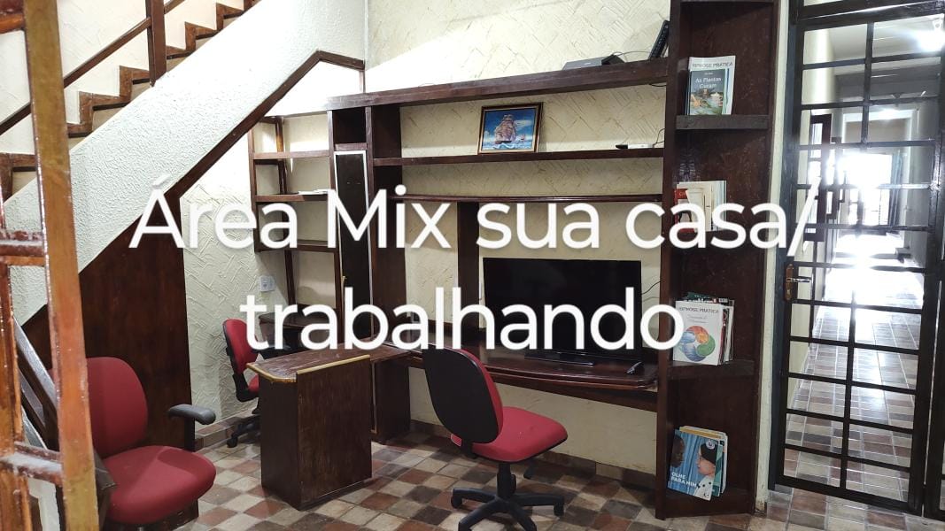 área mix dormitório e por opção Área de trabalho