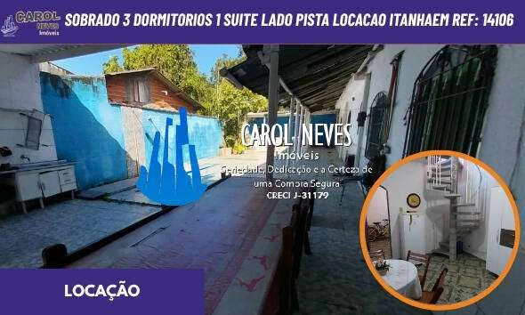 Casa / Sobrado para Locação em Itanhaém/SP - Campos Eliseos - 3 Quartos