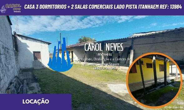 Casa / Sobrado para Locação em Itanhaém/SP - Gaivota (Praia) - 3 Quartos